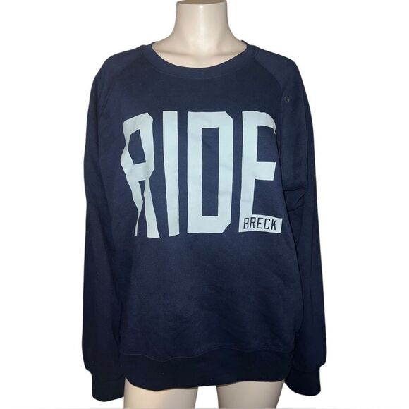 MV Sport Men's Vintage Fleece Blue Crewneck Sweatshirt RIDE BRECK Large NWT - Picture 1 of 8
